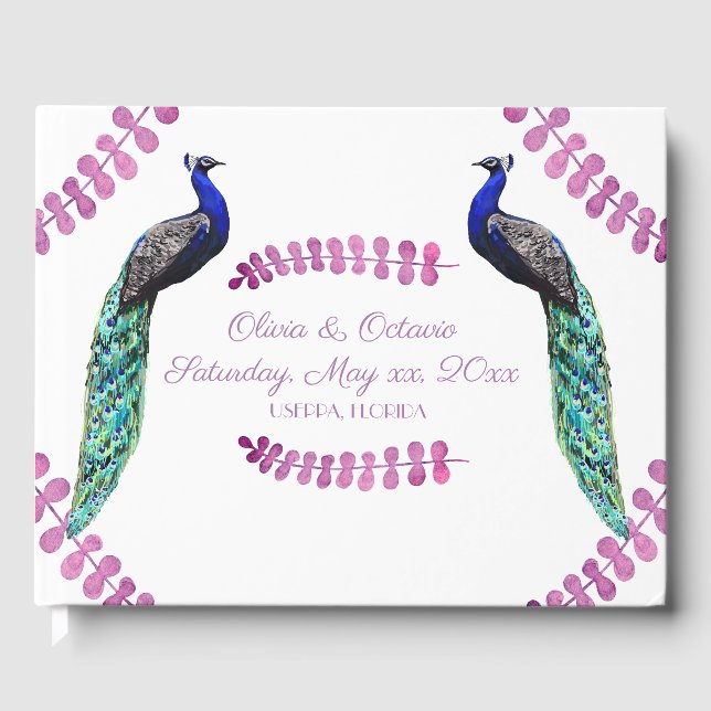 Libro De Visitas Boda Peacock (Anverso)