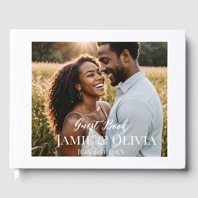 Libro De Visitas Boda personalizada - agregar foto y fecha (Anverso)