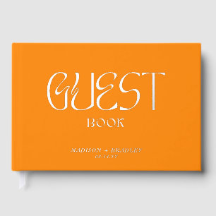 Libro De Visitas Boda Personalizada con Caligrafía de Oro Real en H
