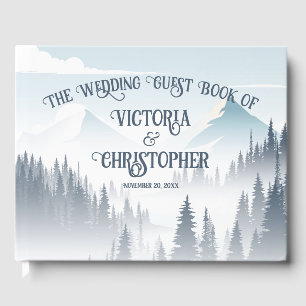 Libro De Visitas Boda personalizada de Bosque de Niebla de Montaña 