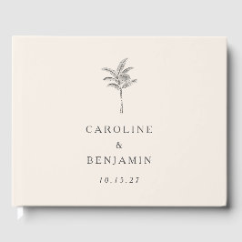Libro De Visitas Boda personalizada de la línea de árbol de palma m