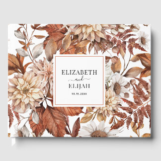 Libro De Visitas Boda personalizada de otoño en Terracota