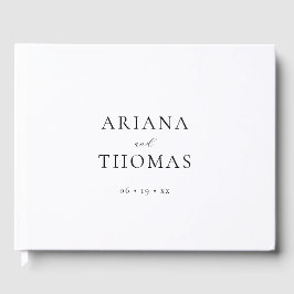 Libro De Visitas Boda personalizada minimalista en negro y blanco