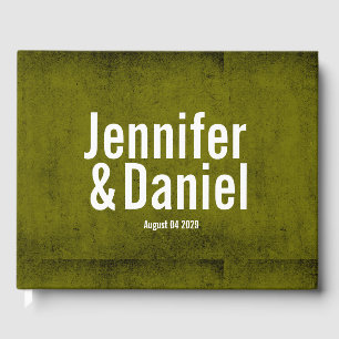 Libro De Visitas Boda personalizada Olive Green Stylish