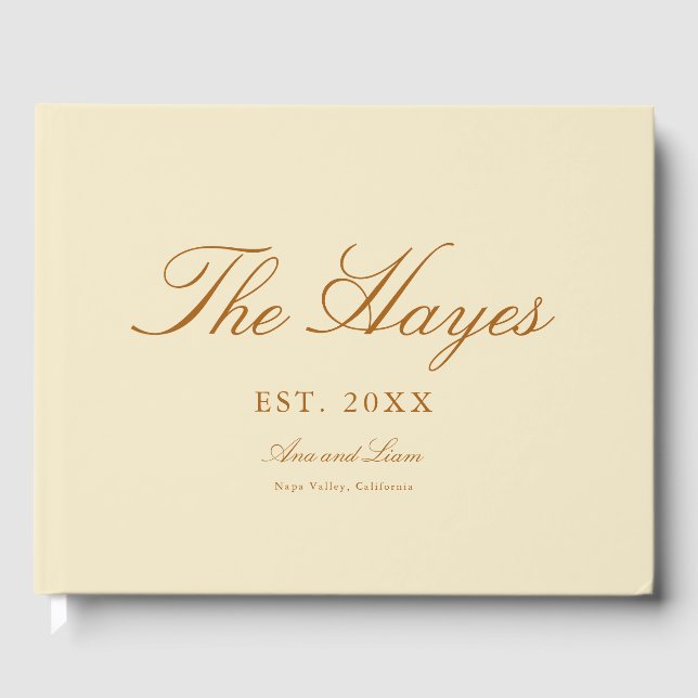 Libro De Visitas Boda personalizado de caligrafía moderna (Anverso)