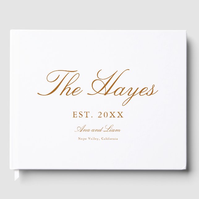 Libro De Visitas Boda personalizado de caligrafía moderna (Anverso)