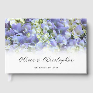 Libro De Visitas Boda personalizado de Hidrangea Púrpura