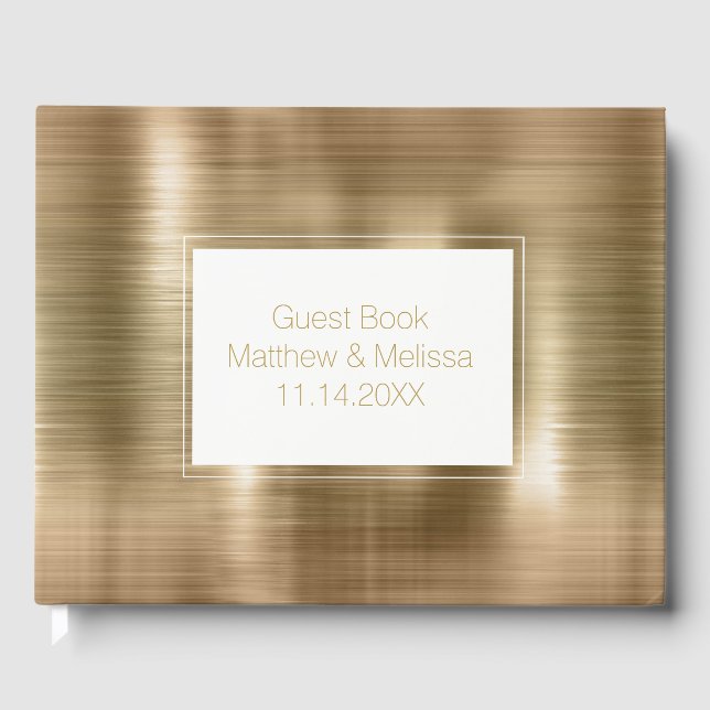 Libro De Visitas Boda personalizado de moda Gold (Anverso)