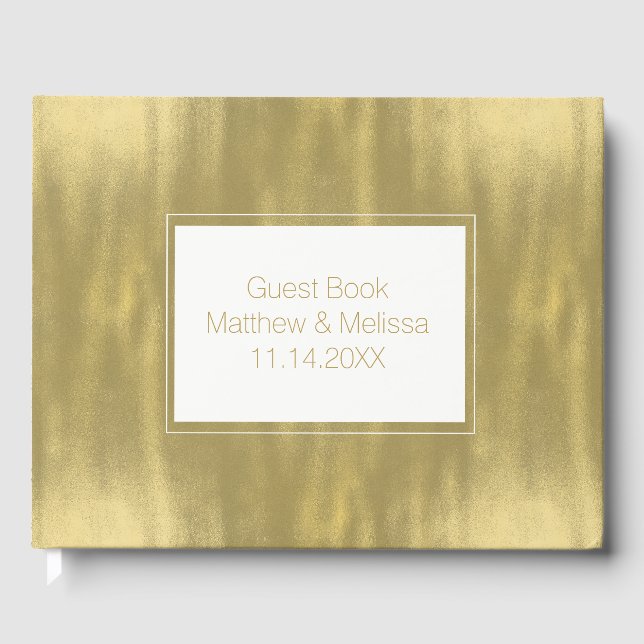 Libro De Visitas Boda personalizado de moda Gold (Anverso)