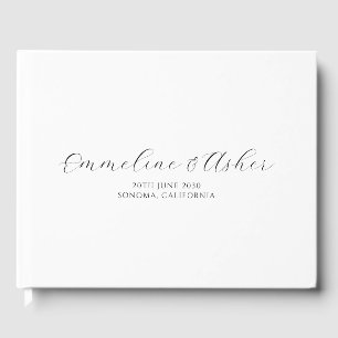 Libro De Visitas Boda personalizado del guión de tipo elegante