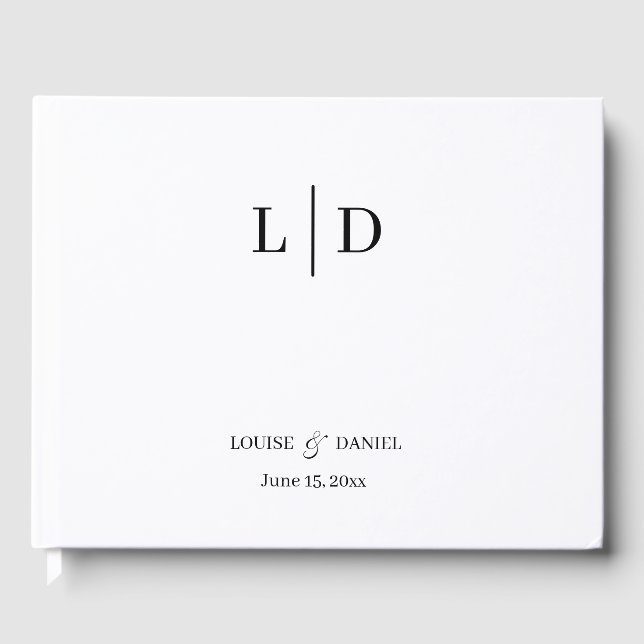 Libro De Visitas Boda personalizado mínimo y simple (Anverso)