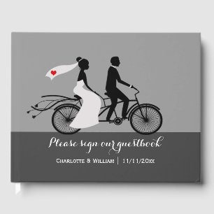 Libro De Visitas Boda Personalizado Tandem Bike Bride Y Groom