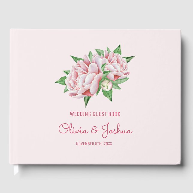Libro De Visitas Boda Pink Peony (Anverso)