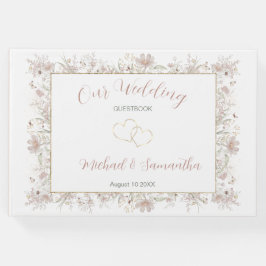 Libro De Visitas Boda Primaria de Flor Silvestre Rubor y Sage