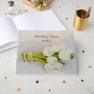 Libro De Visitas Boda Primaria de Tulipanes Blancos