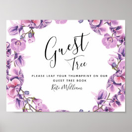 libro de visitas boda púrpura primavera RÓTULO árb