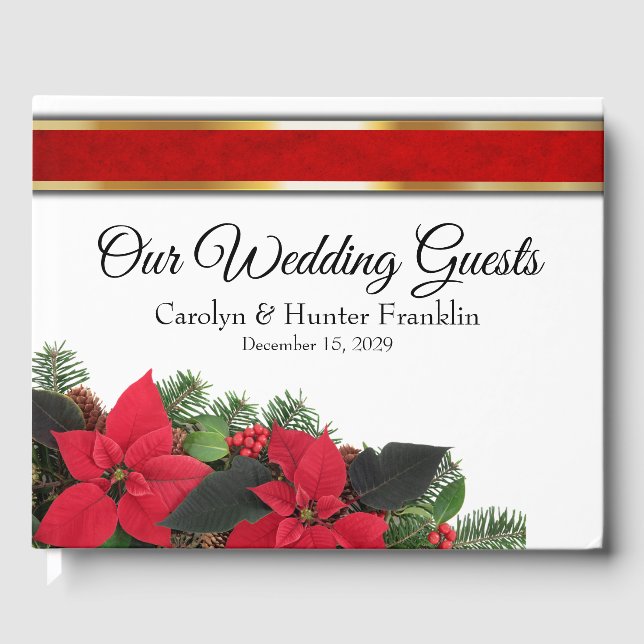 Libro De Visitas Boda Red Poinsettia (Anverso)