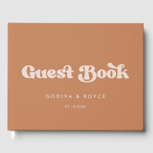Libro De Visitas Boda retro de azúcar marrón elegante