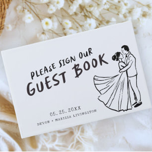 Libro De Visitas Boda retro divertido y divertido moderno