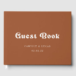 Libro De Visitas Boda Retro Terracotta