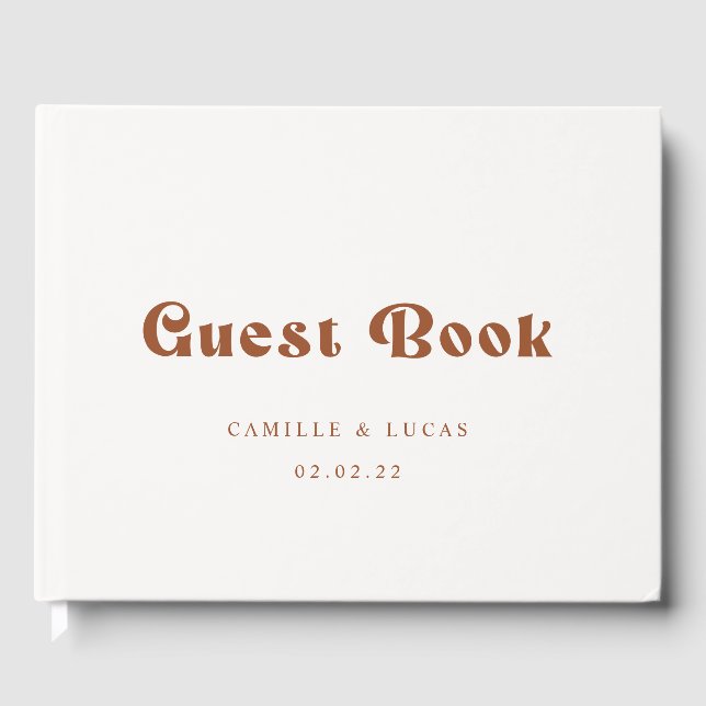 Libro De Visitas Boda Retro Terracotta (Anverso)