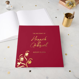 Libro De Visitas Boda Roja Rubí