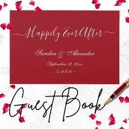 Libro De Visitas Boda rojo clásico minimalista y elegante