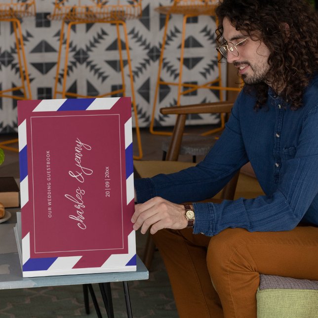 Libro De Visitas Boda Rojo Real y Azul (Make a memory of your guest book in your royal wedding way.)