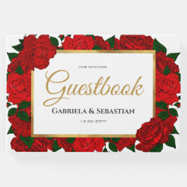 Libro De Visitas Boda Romantic Red Roses