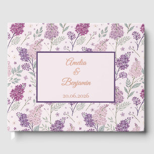 Libro De Visitas Boda Romántica de Jardín de Lilas Vintage