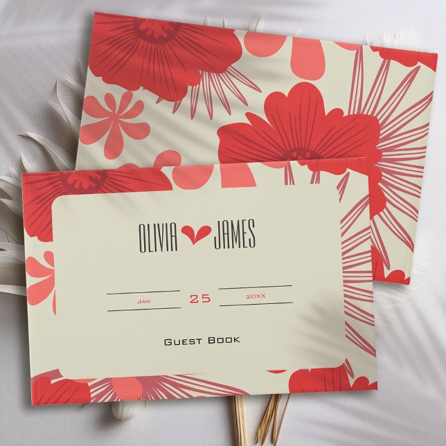 Libro De Visitas Boda Romántico de Floral Roja (Subido por el creador)
