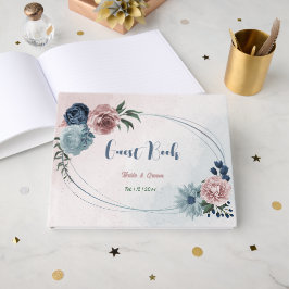 Libro De Visitas Boda romántico de flores azules rosas
