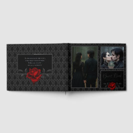 Libro De Visitas Boda Rosa de Damasco Negro Gótico