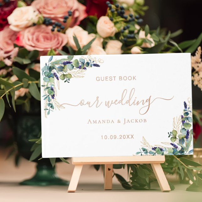 Libro De Visitas Boda rosa de oro Eucalyptus (Subido por el creador)