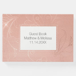 Libro De Visitas Boda Rosa Glam Lace
