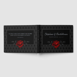 Libro De Visitas Boda Rosa Gótica de Damasco Negro