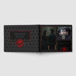 Libro De Visitas Boda Rosa Gótica de Damasco Negro