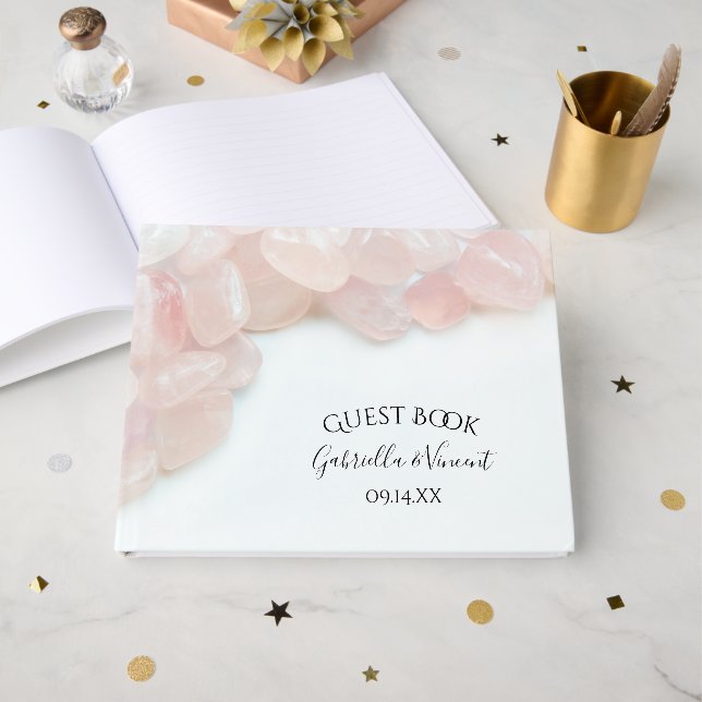 Libro De Visitas Boda Rosa Quartz (Anverso Abierto)