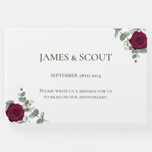 Libro De Visitas Boda Rosa Roja (Anverso)