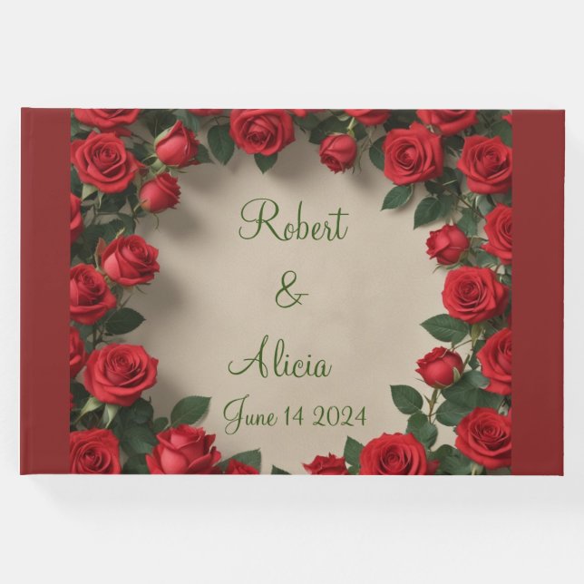 Libro De Visitas Boda Rosa Roja (Anverso)