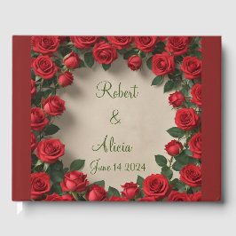 Libro De Visitas Boda Rosa Roja