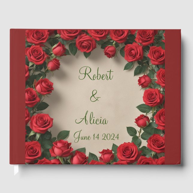 Libro De Visitas Boda Rosa Roja (Anverso)