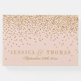 Libro De Visitas Boda Rubor Pink & Gold Confetti