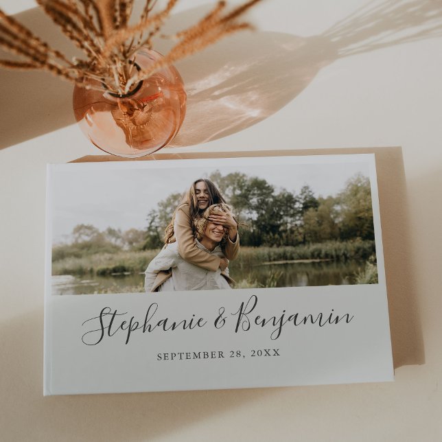 Libro De Visitas Boda Rústica Boho con Foto Personalizada y Letra a (Subido por el creador)