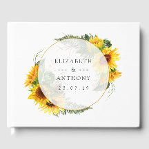 Boda rústica con girasoles en acuarela