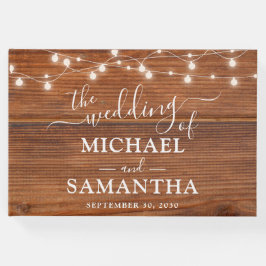 Libro De Visitas Boda Rústico de Madera Sencilla