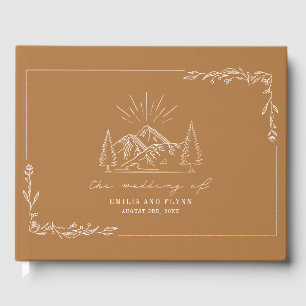 Libro De Visitas Boda Rústico de Mountain Forest Goldenrod