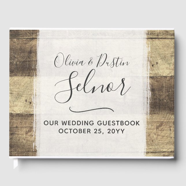 Libro De Visitas Boda rústico de vivero de madera (Anverso)