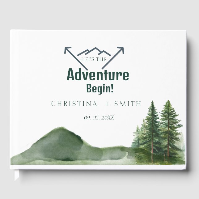 Libro De Visitas Boda Rústico del Pino Forestal de la Montaña de la (Anverso)