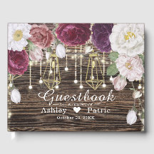 Boda Rústico Floral Wood String Luces